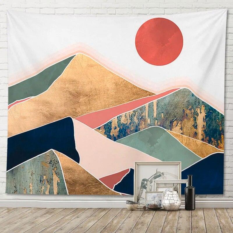 Beautiful Tapestry Room Decoration Abstract Mountain View Home Wall Hanging Background Cloth