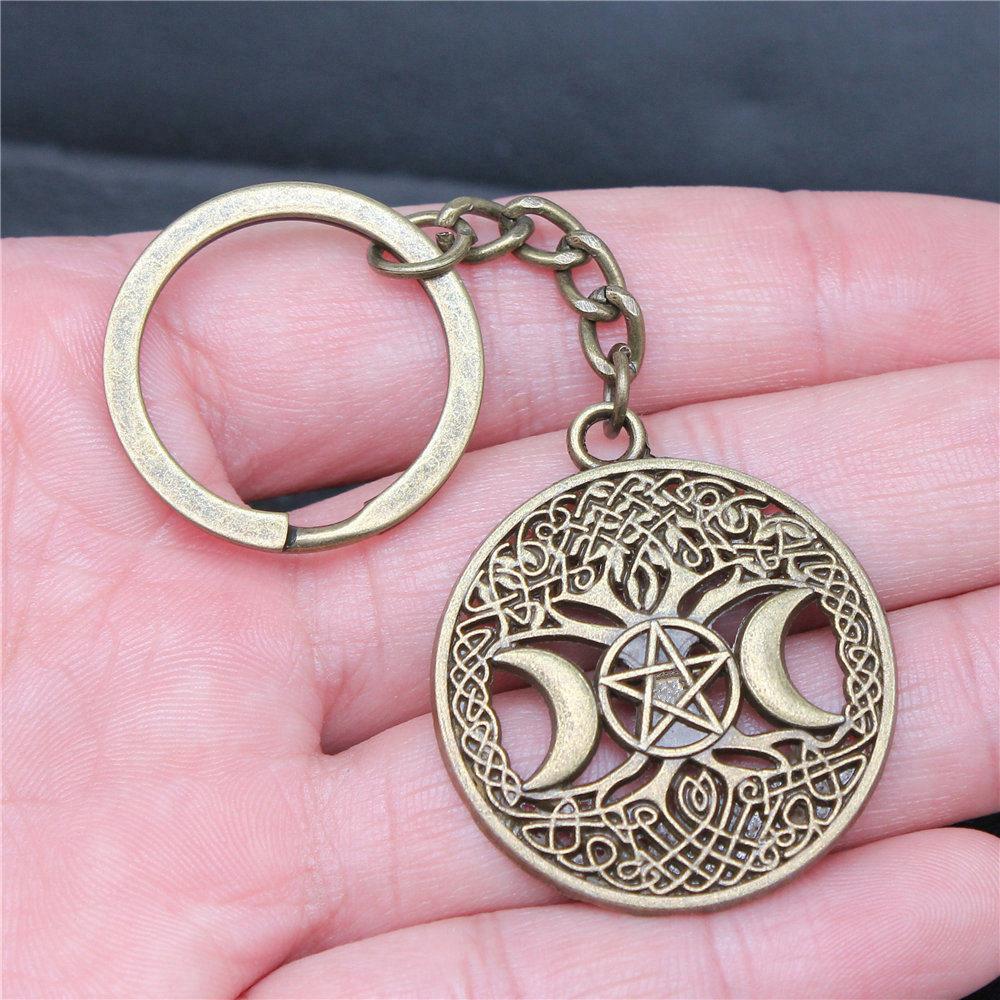 28mm Schlüsselanhänger Lebensbaum Kabbalah Hochzeitsschmuck Zubehör QY054
