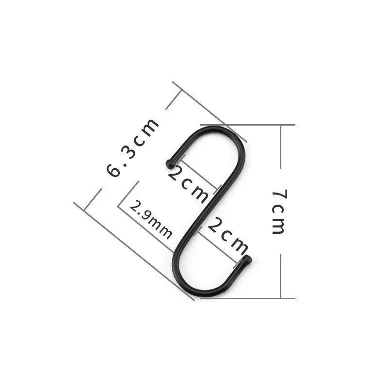1pc Stainless Steel S-Shape Hooks Kitchen Hanging Metal Storage Hook Multi-Function Clothes Bags Hanging Hook Home Accessories