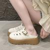 Small Pedal Lazy Hollow Bag Head Slippers 2025 Women's New Thick Bottom Heightening Muffin Birken Wasteland Wind
