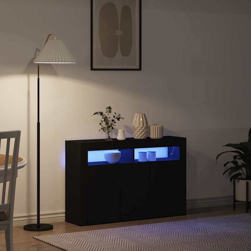 vidaXL Sideboard Schwarz 116 x 30 x 75 cm Holzwerkstoff