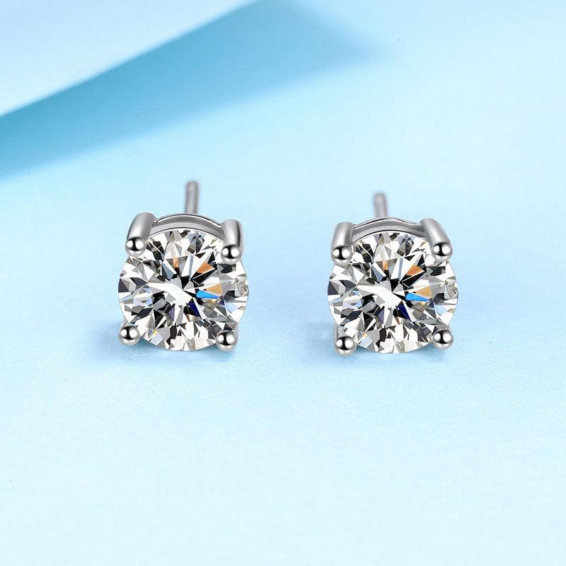 Simple and Elegant Women's Zircon Stud Earrings Niche High-end Earrings Cross-border Trade Export Earrings Fashionable Small Earrings