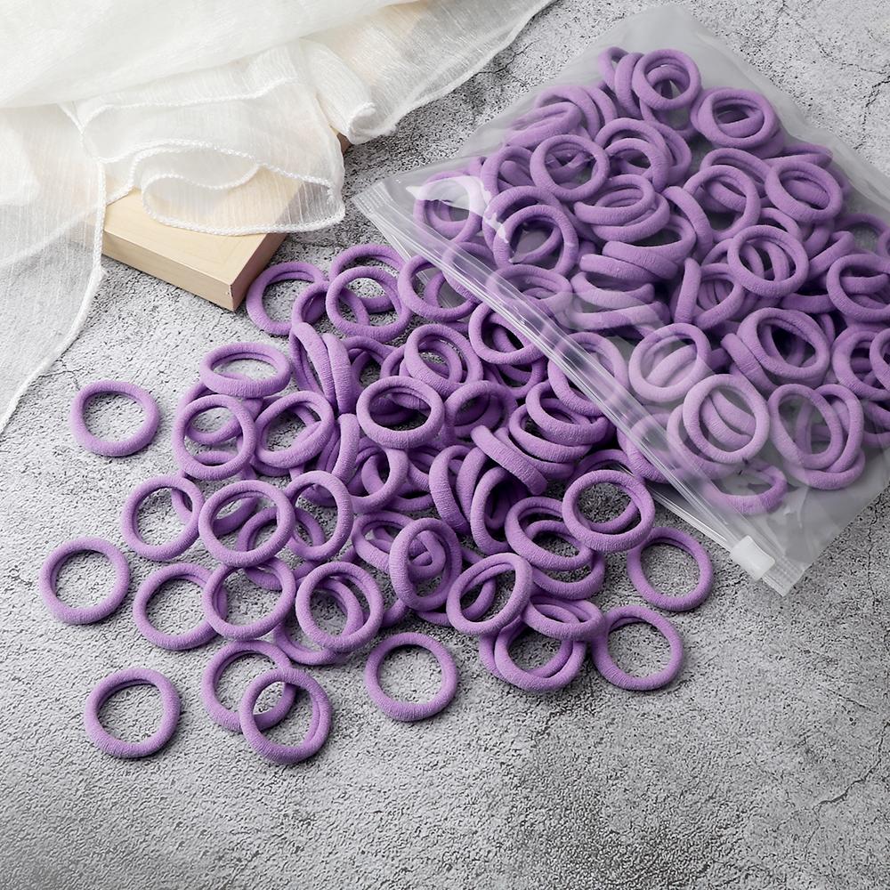 50-200Pcs Children Candy Color Hair Band Girl 3 CM Basic Multicolored Hair Tie Ponytail Hold Elastic Scrunchies Hair Accessories