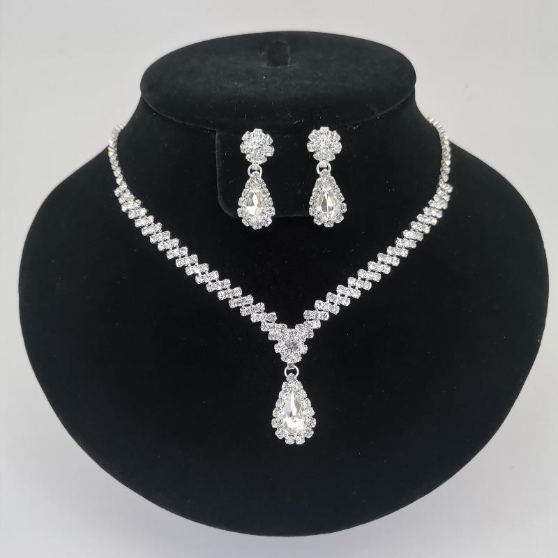 New Style Jewelry - Metal Necklace and Earrings - Wedding Bride Set Combination