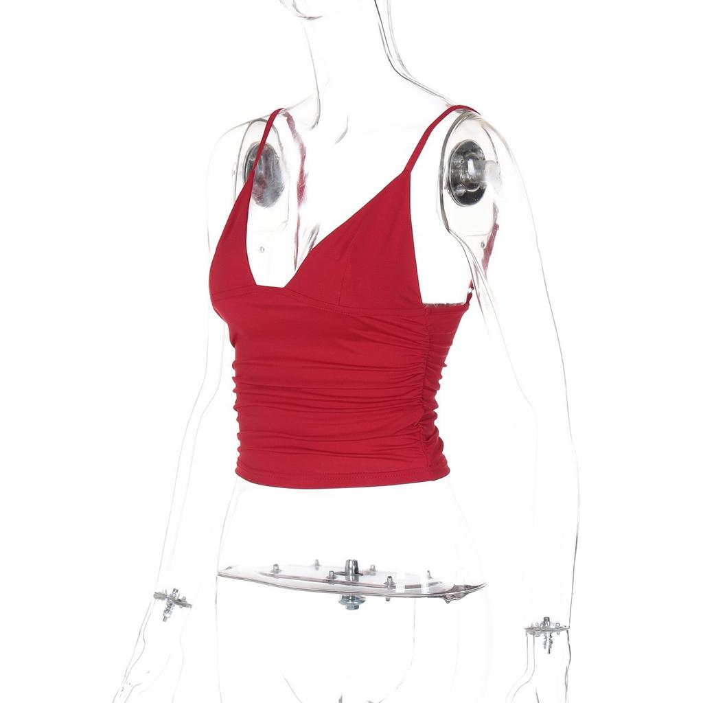 Women's Summer Solid Colour Sexy V-Neck Slim Small Camisole Tank Top