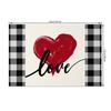 Heart Shape Placemats Romantic Love Pattern 4pc Linen Dining Mats Heat Resistant Valentine's Day Wedding Anniversary Party Decor