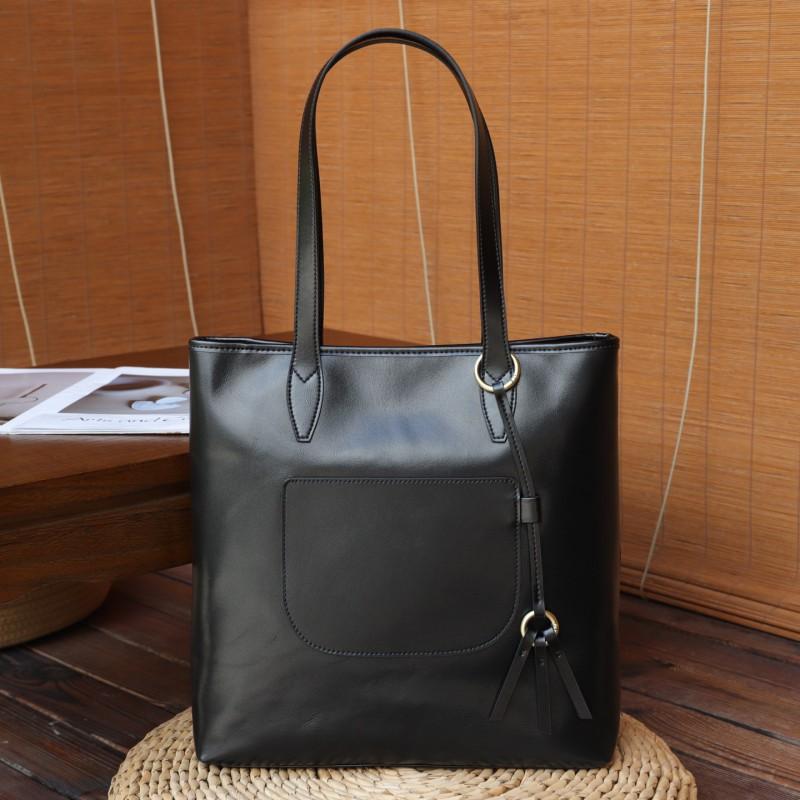 

Vintage Cowhide Large Capacity Fashionable Tote Bag With Simple Temperament Shoulder Daily Crossbody Handbag 32x12x32