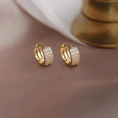 925 Silver Hoop Earrings for Women Shiny CZ Gold Silver Jewelry Gifts