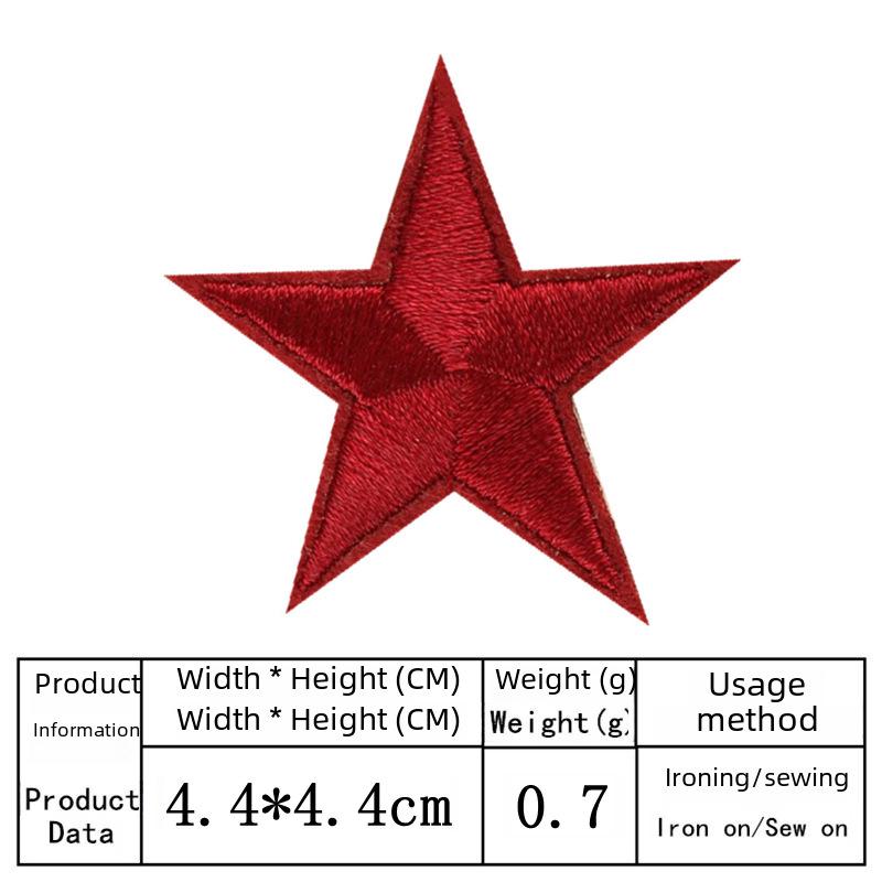 Distintivo de Pano Bordado Estrela de Cinco Pontas