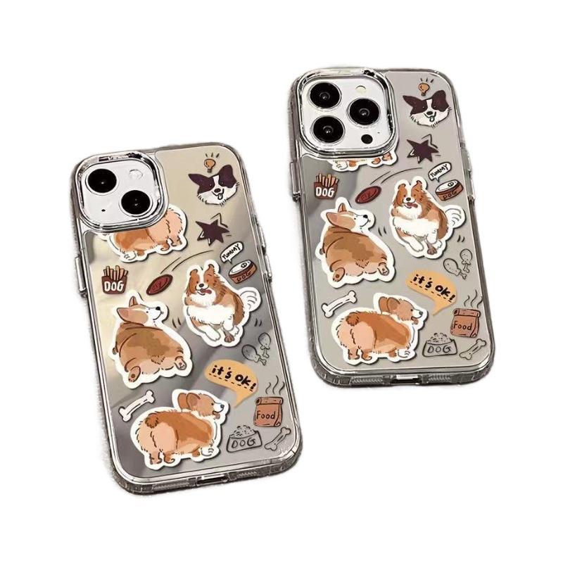Cute Fat Corgi Apple 11promax Mobile Phone Case iPhone11pro Mirror 11 Makeup Mirror 11 Women 11