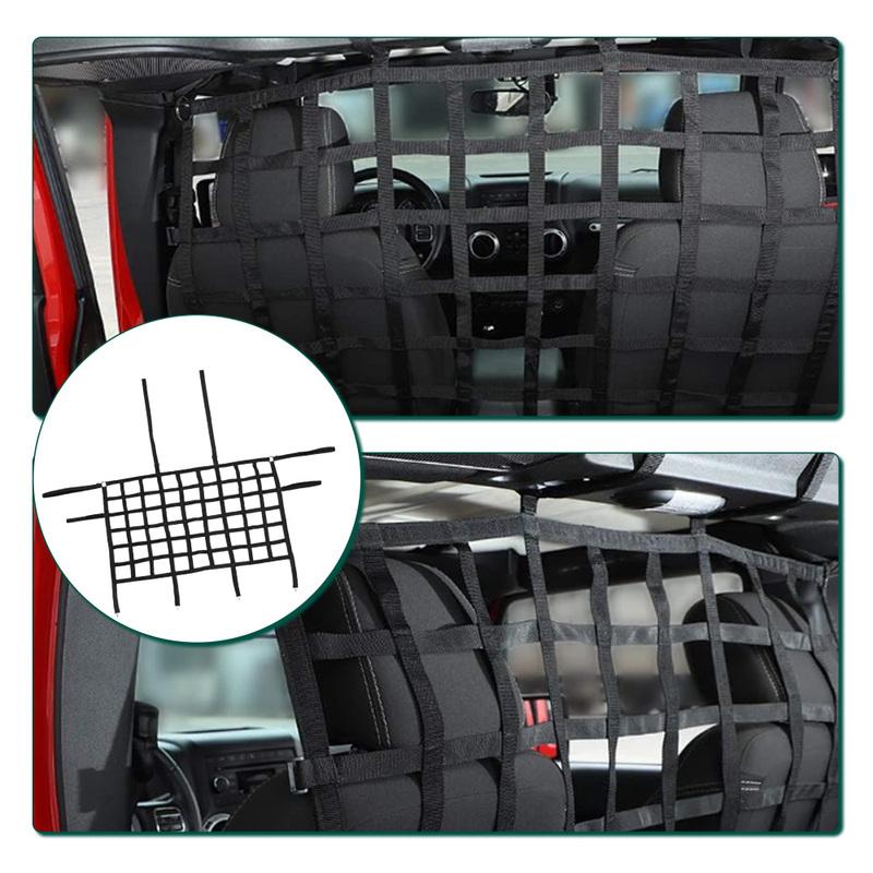 For Jeep Wrangler JK 2007-2024 JL 2018-2024 JT -2024 Car Rear Seat Trunk Isolation Cargo Net Rear Trunk Barrier