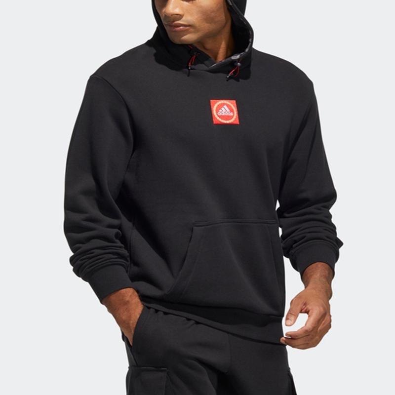 Adidas Cny Gfx Tiger Year Limited Embroidery Pattern Sport Hoodie Men Tops Black HC0273