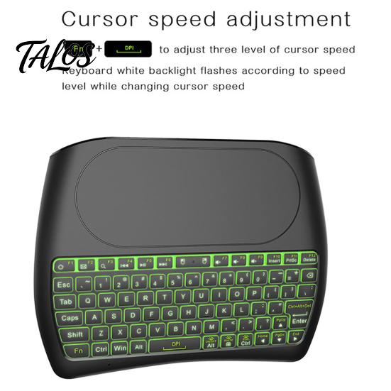D8 Mini Barevná Podsvícená Bezdrátová Klávesnice Vzduchová Myš Touchpad pro Chytrý Televizor