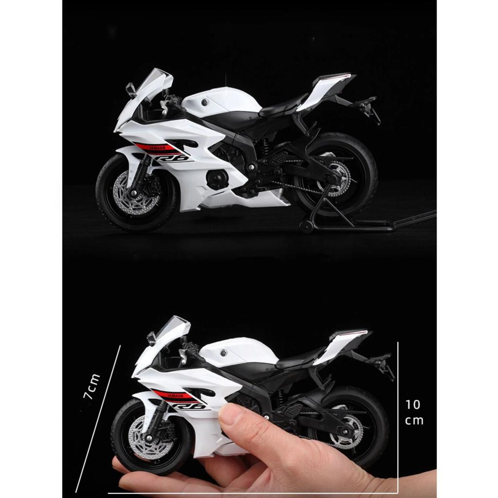 WELLY 1/12 Yamaha YZF-R6 Alloy Motorcycle Model Diecast Toy Cars Toys Racing Car Models for Childrens Vehicles Collection Gifts