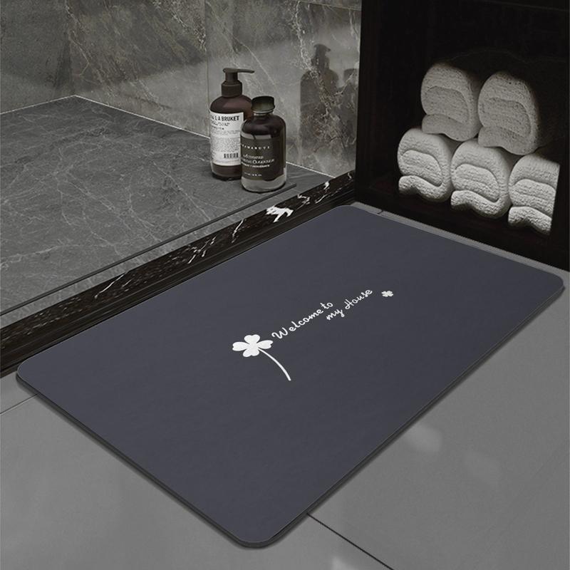 Kieselgur, gebogene Badematten, Badezimmermatte, saugfähig, rutschfest, schnelltrocknend, Badezimmerteppich, Toilettentürteppich, waschbar