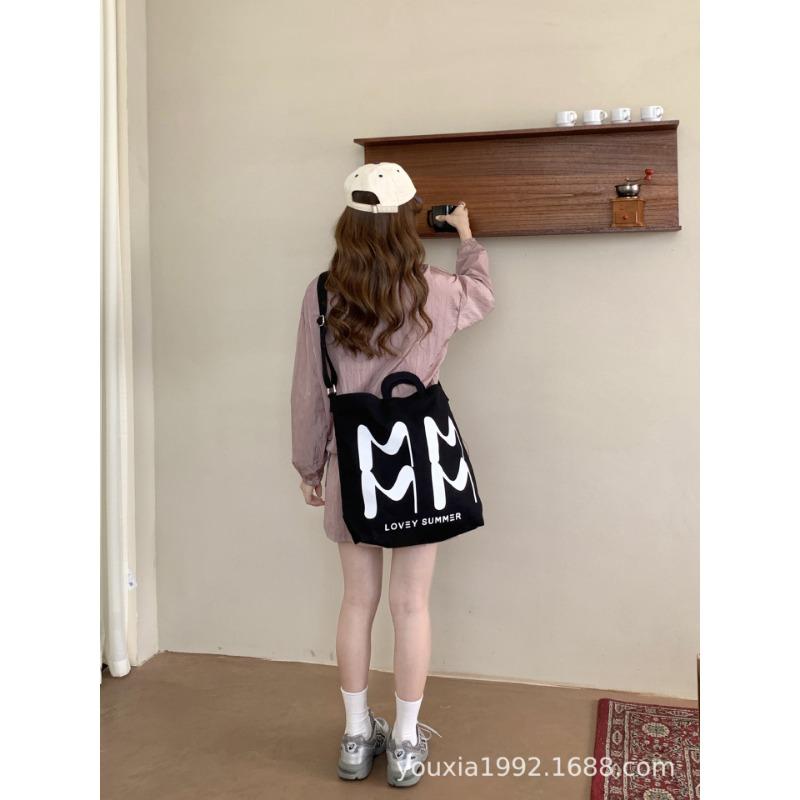Summer One-shoulder Crossbody Bag Large Capacity Hand-held Canvas Bag Women's Commuting Bag