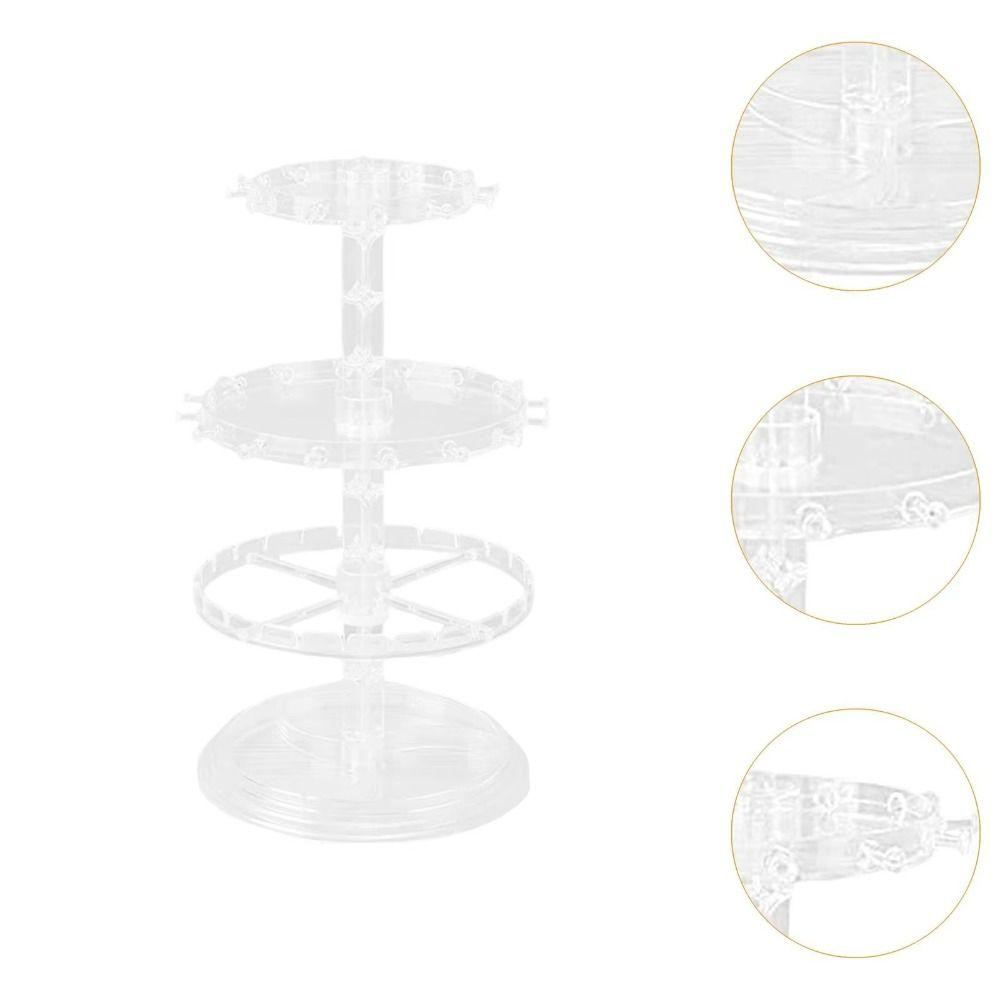 Bracelet Holder Jewelry Display Stand Plastic Disc Key Chain Hanger Rotating Earring Holder Women