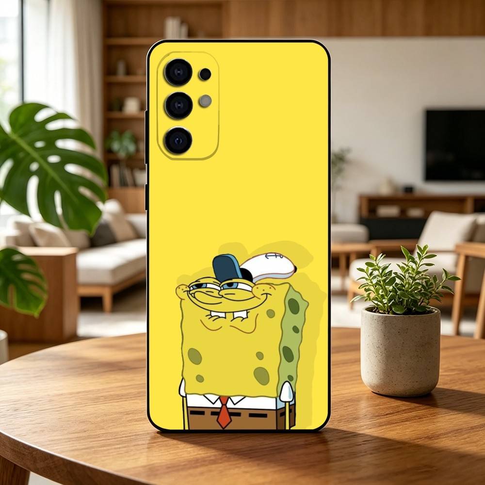 Animation S-Sponge Funny Z-Bob Phone Case Black Silicone Soft For Samsung S25,S24,S21,S22,S23,S30,Ultra,S20,Plus,Fe,Lite Samsung S21fe