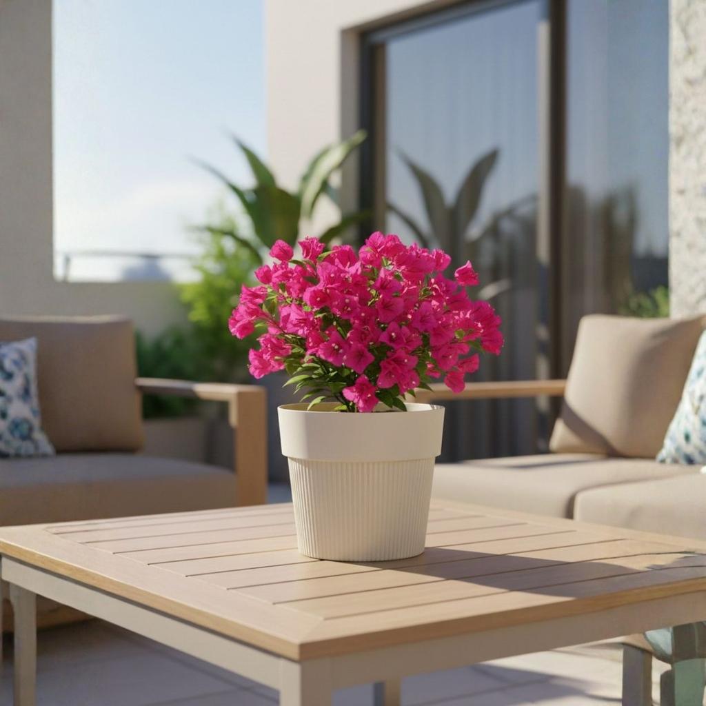 Silva Line Recycling Flower Pot Beige H12.7X14.5