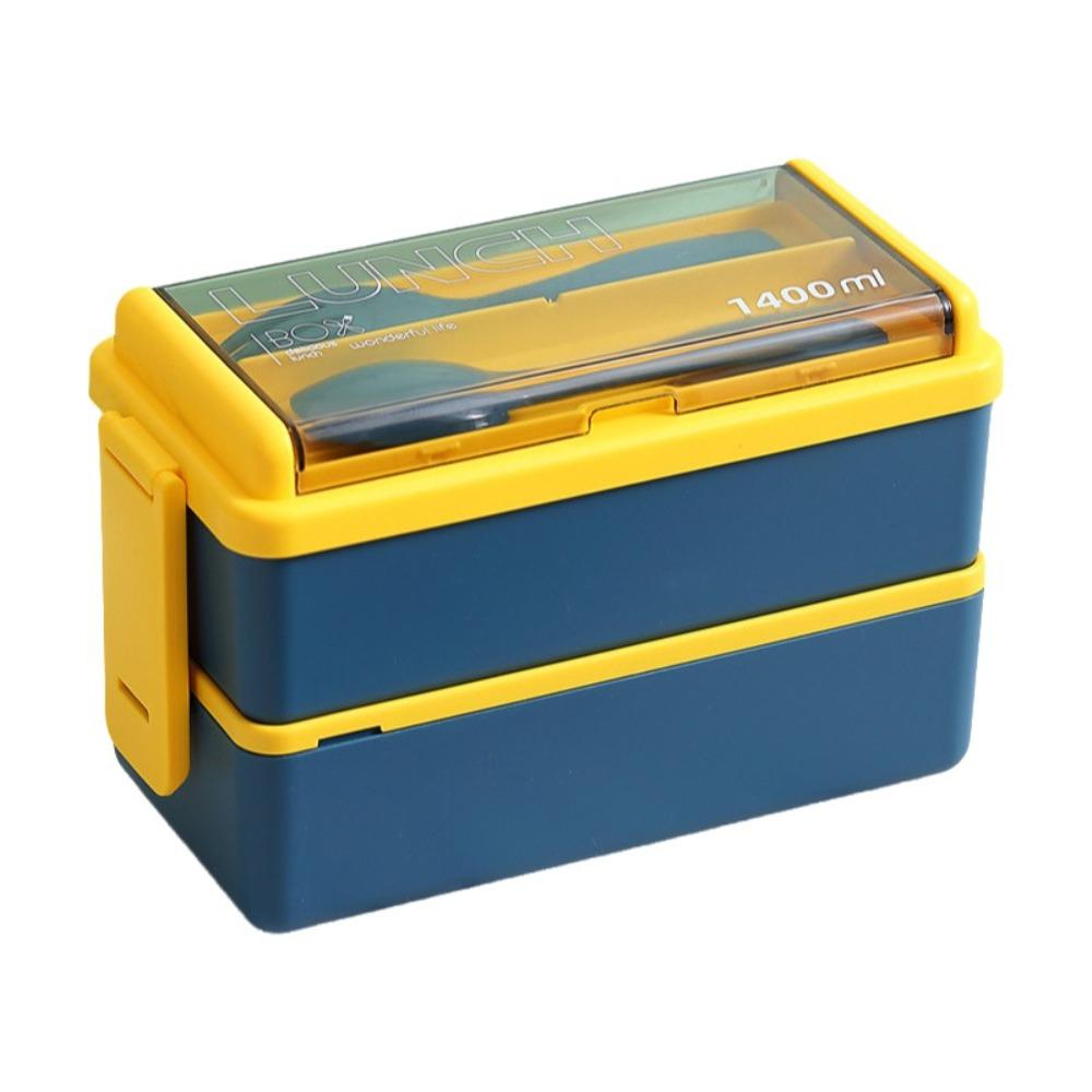 700/1400ml Capacity Portable Lunch Box Leakproof Design Dinnerware Set Camping Use