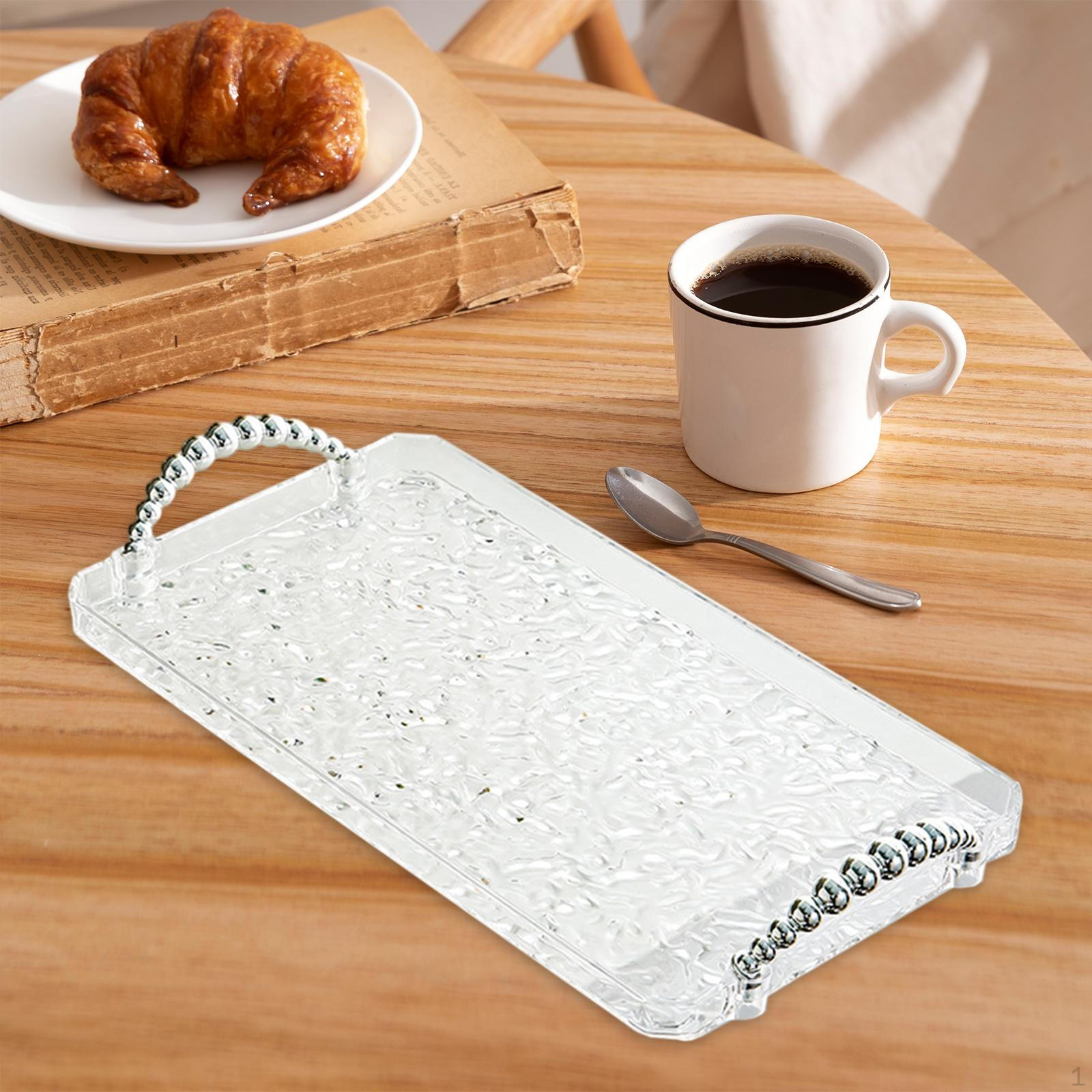 Элегантный прямоугольный поднос для хранения украшений и косметики Clear