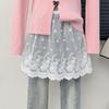Embroidery Flower Safety Skirt Petticoat Transparent Mesh Underskirt Slips Dress  Summer Spring