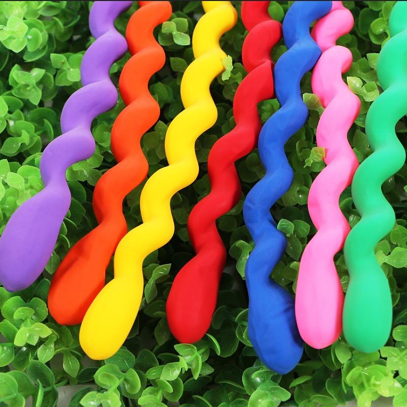 100Pcs Multicolor Spiral Latex Balloons Unique Twisted Long Style Decorative Supplies for Wedding Birthday Party Arrangements