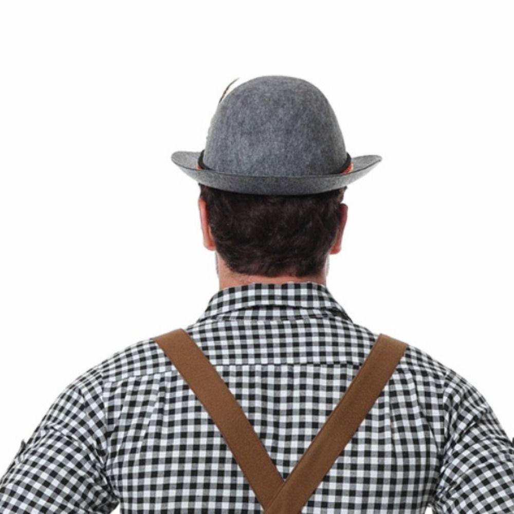 Dress Up Feather Decors Hat Bavarian Costume Cosplay Cap Oktoberfest Hat  Halloween Props