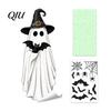 Waterproof Window Stickers Halloween Glow-in-the-Dark Cling, Spooky Ghost Skeleton Glass Sticker, Clings Static Decal for Holiday Party Home Decor