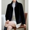 Chic Women's Thickened Warm Stand Collar Jacket – High-End Solid Color Short Winter Cardigan