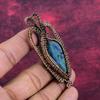 Labradorite Gemstone Pendant Copper Wire Wrapped Jewelry Handmade Unique Pendant