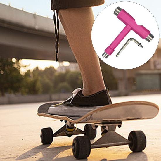 Skateboard-Schraubenschlüssel, multifunktionaler T-Typ L-Typ-Sechskantschraubendreher, robust, tragbar, für Kinder, Skate-Werkzeuge, Skateboard-Longboard-Zubehör