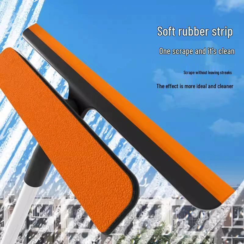 3-in-1 Telescopic Glass Wiper: Dual-Use Dry/Wet Multi-Functional Squeegee with Hands-Free Window Brush