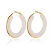 European And American Exaggerated Gradient Color Retro Style Temperament C-Shaped Resin Earrings Stainless Steel Hoop Earrings