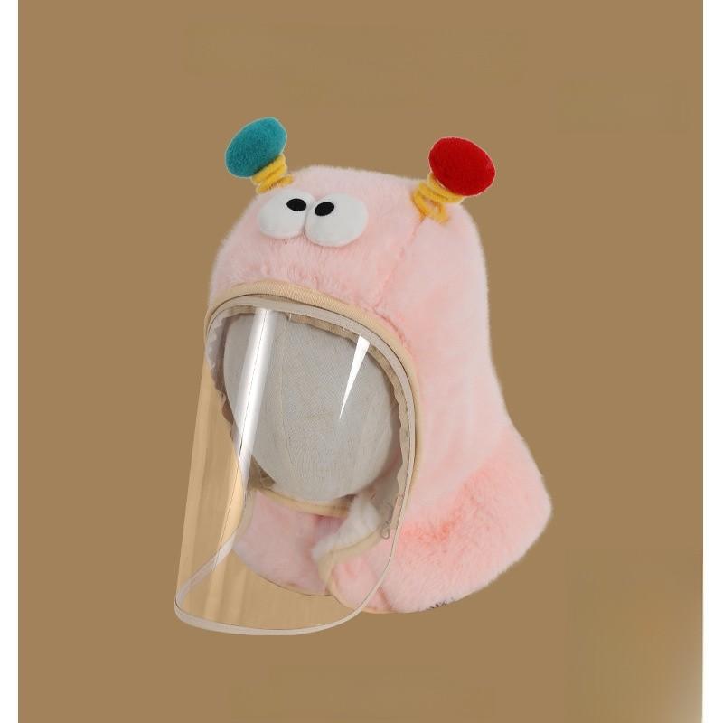 Baby Plush Hat And Neck Warmer Set With Windproof Face Mask For Winter Kids