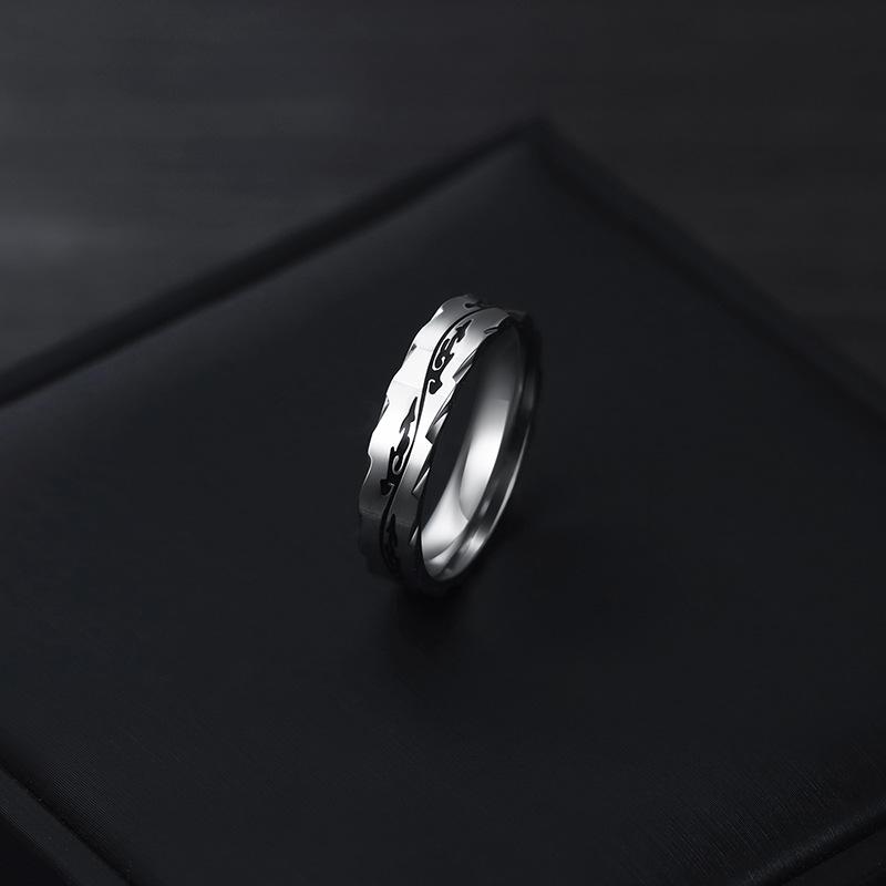 Herren Drachenmuster Titanstahlring - Einzigartig, Nicht verblassend, Schlichte Mode für Zeigefinger