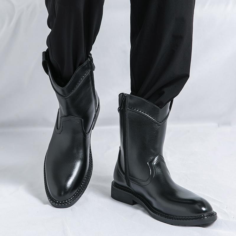 Casual men's long boots Fashionable and versatile design style Daily leisure business party Daily office adult Plus Size shoes