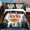 Set Biancheria da Letto Stampato con Stemma Vfb Fc da 3 Pezzi Chiusura Copripiumino Include 1 Copripiumino e 2 Federe Set Biancheria da Letto Decorazioni per la Casa Regali