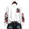 Women's Halloween Pullover Sweatshirt Casual Printed Long Sleeve Top