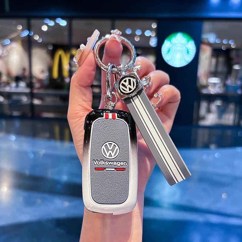 Valve Stems Caps For VOLKSWAGEN VW Zinc Alloy Car Smart Remote Key Case Cover For VW Polo Golf Passat Tiguan Beetle Caddy T5 UpAL7