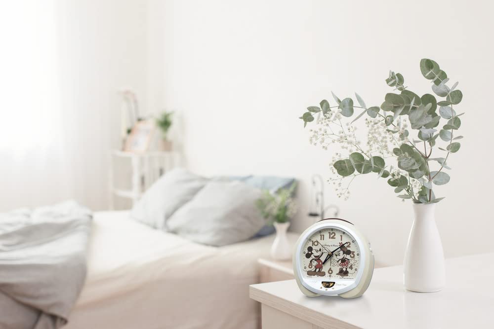 Seiko Hodiny Budík Stolní hodiny Postavička Disney Mickey Mouse Minnie Mouse Disney Time Analog Ivory 130 x 140 x 96 mm FD483C