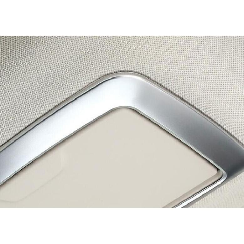 For BMW 7 Series 2016- Matte Silver Car Rear Makeup Mirror Frame Stcker Trim