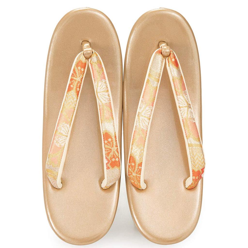 Zori Bag For For Formal Saga LL Made in China [Kyoto Miyabi] Set, Enamel, Furisode, Hakama, Wear, Women's, Gold/Silver, Nishiki, Size, 25.0cm, 25.5cm,