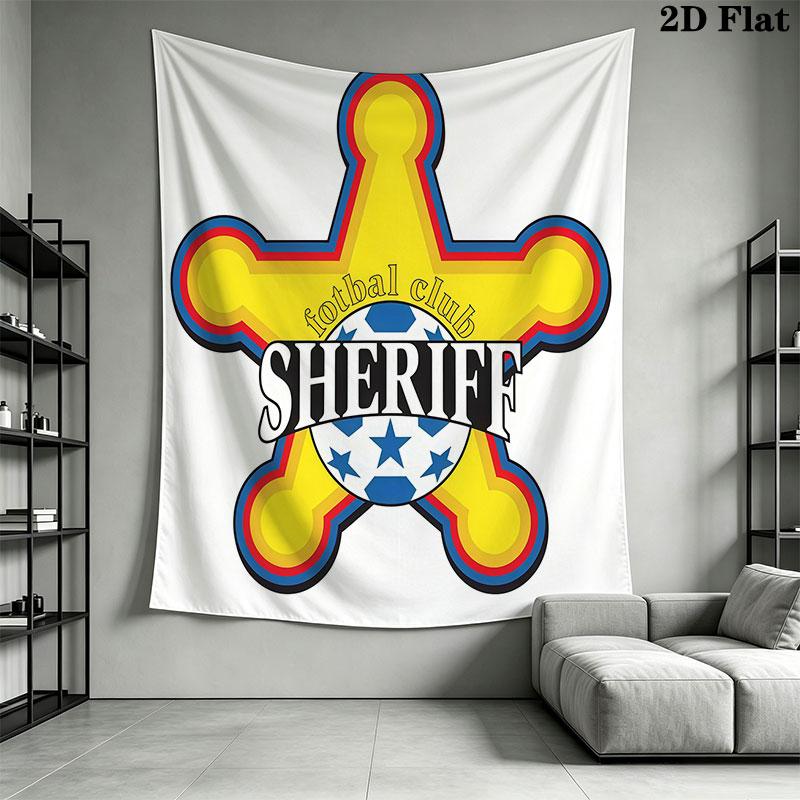 FC Sheriff Wall Hanging Printed Fabric Blanket Decorative Tapestries for Bedroom Living Room Home Decor