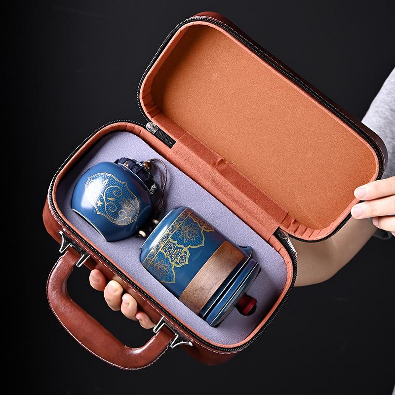 Ceramic Guyun Travel Tea Set Kuaike Cup Set Tea Portable Car One Pot Three Cups Business Gifts