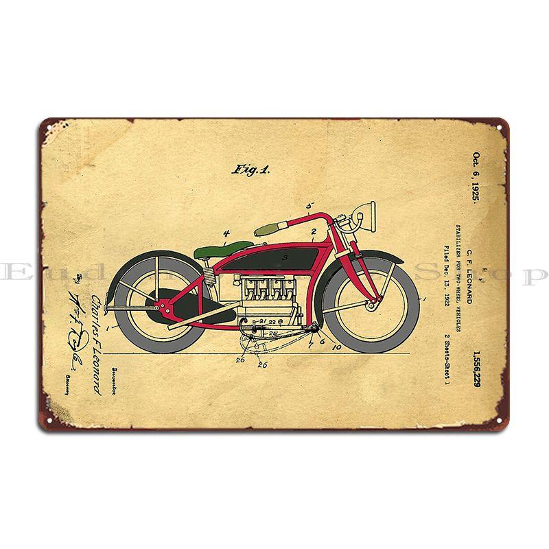 Motorcycle Patent Metal Plaque Poster Design Living Room Wall Decor Decoration Vintage Tin Sign Poster 20x30cm