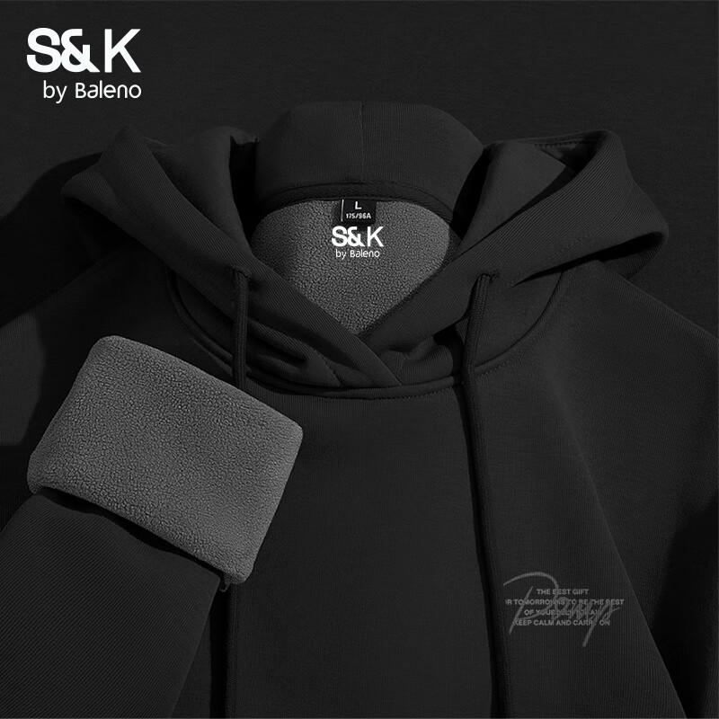 

Baleno Men s S&K Series Thickened Hooded Letter Print Sweatshirt 2XL