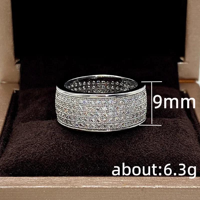 European And American Temperament, Five Row Diamond Ring, Personality, Simplicity, Fashion, Universal Jewelry For Men  Women