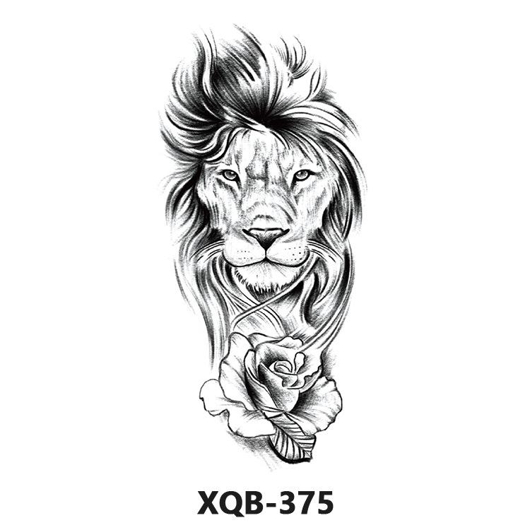 Waterproof Black & White Tiger/Wolf Transfer Sticker for Full/Half Arm - Long-lasting Tattoo for Men & Women