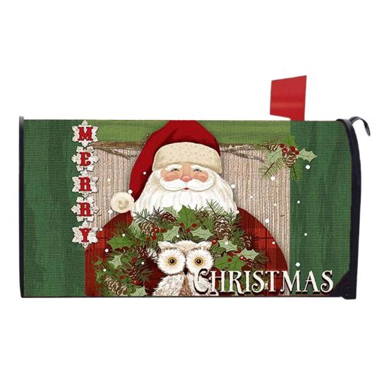 Winter Magnetic Mailbox Cover Standard Size 18 X 21in Merry Christmas Mailbox Wraps Cover Holiday Post Letter Box Cover for Outdoor Garden Yard Decor